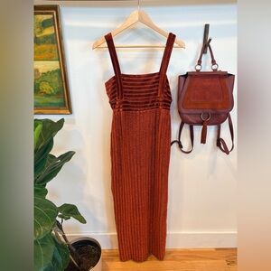 Free People Geneva Maxi Dress - Rust Orange